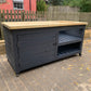 Large BBQ table with Green Egg cut out