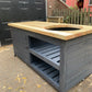 Large BBQ table with Green Egg cut out