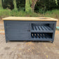 Large BBQ table with Green Egg cut out