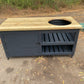 Large BBQ table with Green Egg cut out