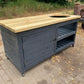 Large BBQ table with Green Egg cut out