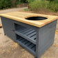 Large BBQ table with Green Egg cut out