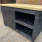 Large BBQ table with cupboard and double shelf